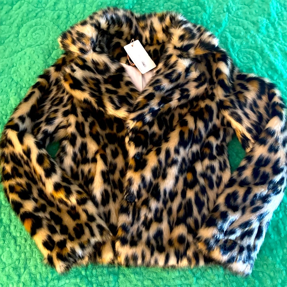 Leopard pea coat
